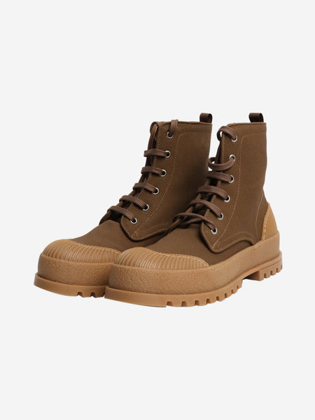 Brown canvas ankle boots - size EU 38 alternate image
