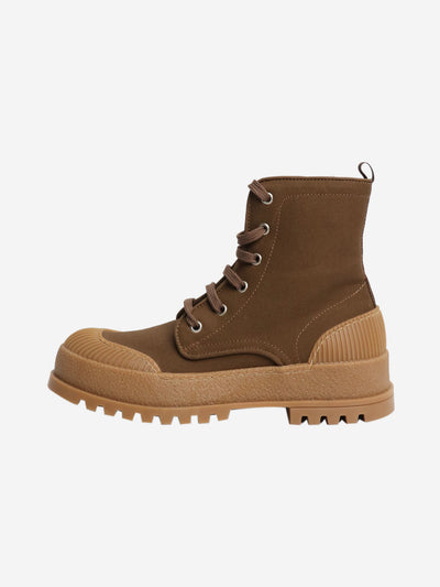 Brown canvas ankle boots - size EU 38 Boots Weekend Max Mara 