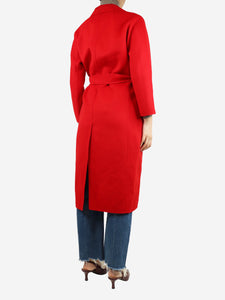 S Max Mara Red belted wool coat - size UK 8