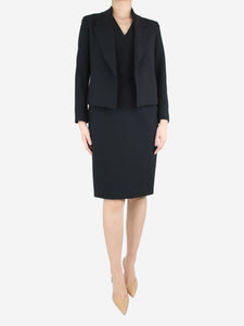 Hugo Boss Black sleeveless v-neck dress and jacket set - size UK 10