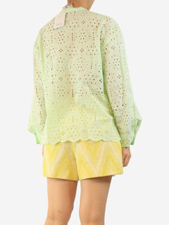 Green broderie-anglaise blouse - size UK 10 Tops Baum Und Pferdgarten 