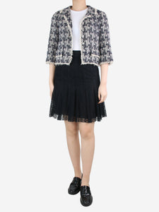 Chanel Black floral lace pleated skirt - size UK 10