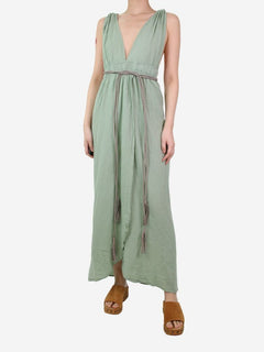Green halterneck dress - size UK 8 Dresses Caravana 
