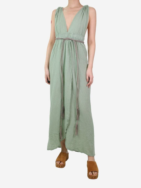 Green halterneck dress - size UK 8 alternate image