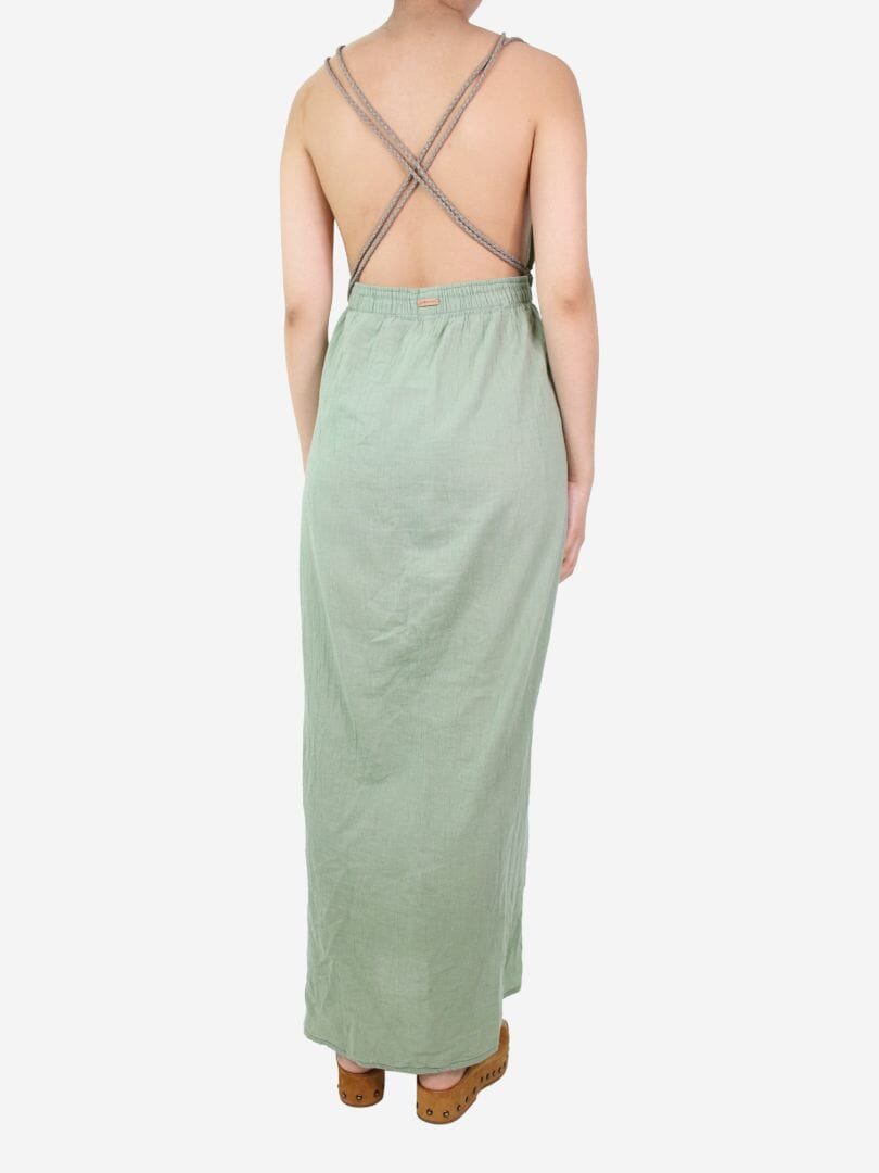 Green halterneck dress - size UK 8 Dresses Caravana 