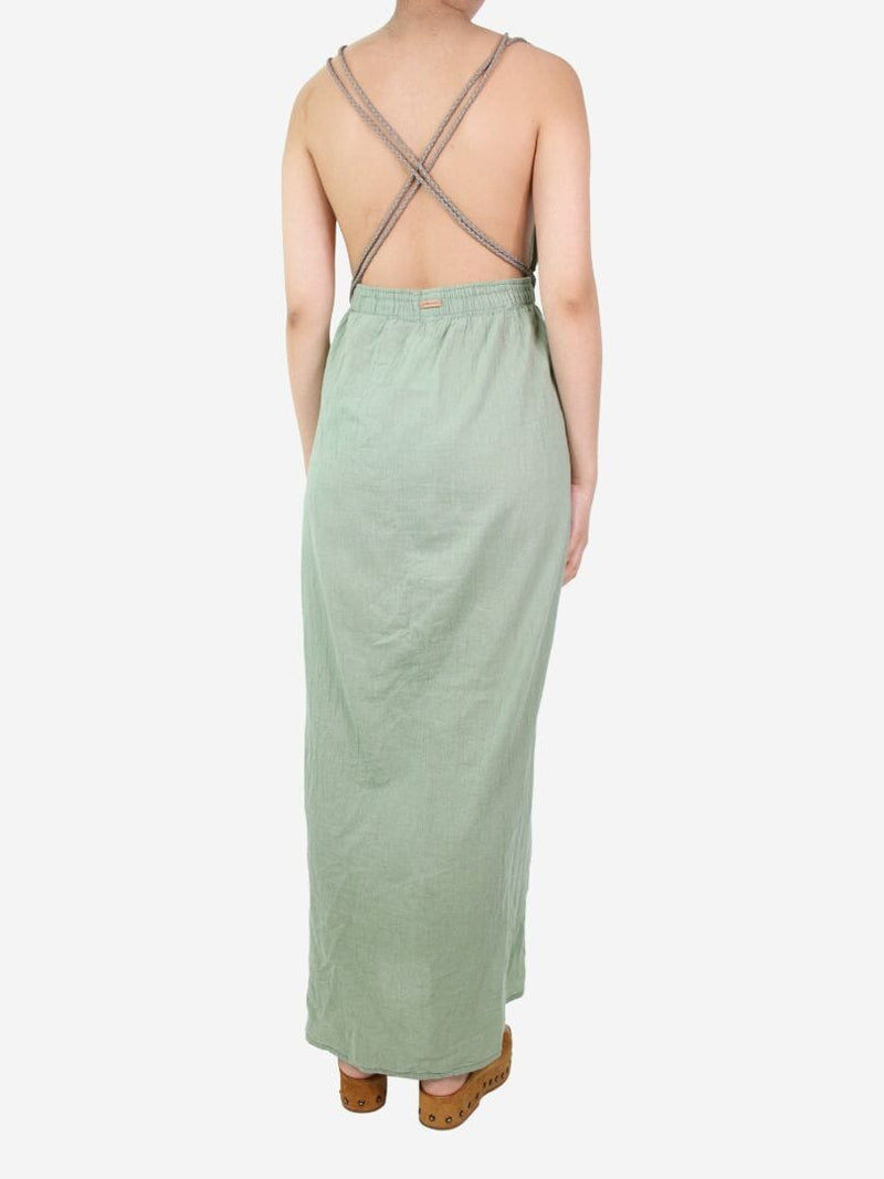 Green halterneck dress - size UK 8 Dresses Caravana 