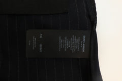 Navy pinstripe high-waisted flared trousers - size UK 8 Trousers Saint Laurent 