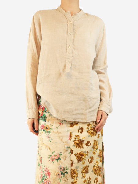 Neutral linen shirt - size UK 10 product image