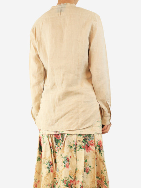 Neutral linen shirt - size UK 10 alternate image