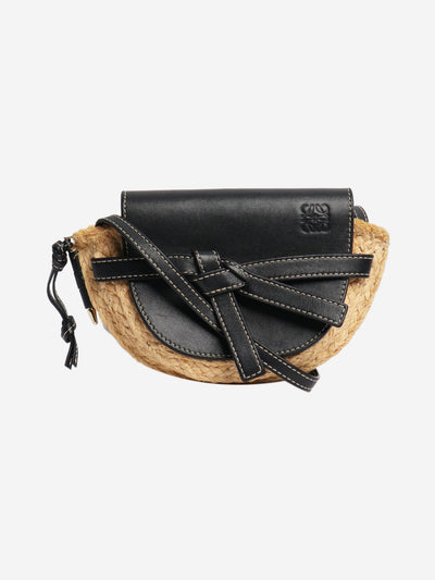 Navy and cream raffia cross-body bag Cross-body Bags Loewe 