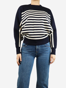 Alexandre Vauthier Blue striped ribbed wool jumper - size S