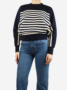 Alexandre Vauthier Blue striped ribbed wool jumper - size S