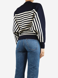 Alexandre Vauthier Blue striped ribbed wool jumper - size S