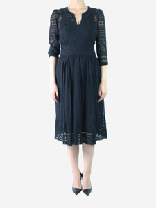 Isabel Marant Black embroidered midi dress - size UK 8