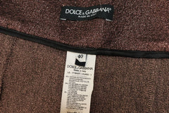 Purple high-waisted lamé trousers - size UK 8 Trousers Dolce & Gabbana 