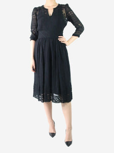 Isabel Marant Black embroidered midi dress - size UK 8