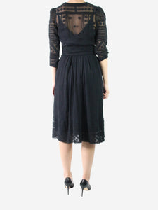 Isabel Marant Black embroidered midi dress - size UK 8