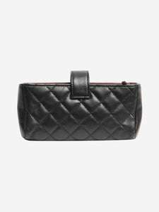 Chanel Black 2014 lambskin quilted O-Mini clutch
