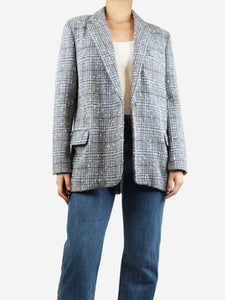 Isabel Marant Etoile Blue tweed check blazer - size UK 8