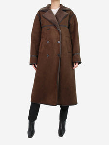LVIR Brown faux suede shearling coat - size XS