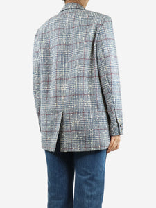 Isabel Marant Etoile Blue tweed check blazer - size UK 8