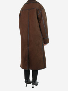 LVIR Brown faux suede shearling coat - size XS