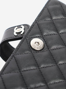 Chanel Black 2014 lambskin quilted O-Mini clutch