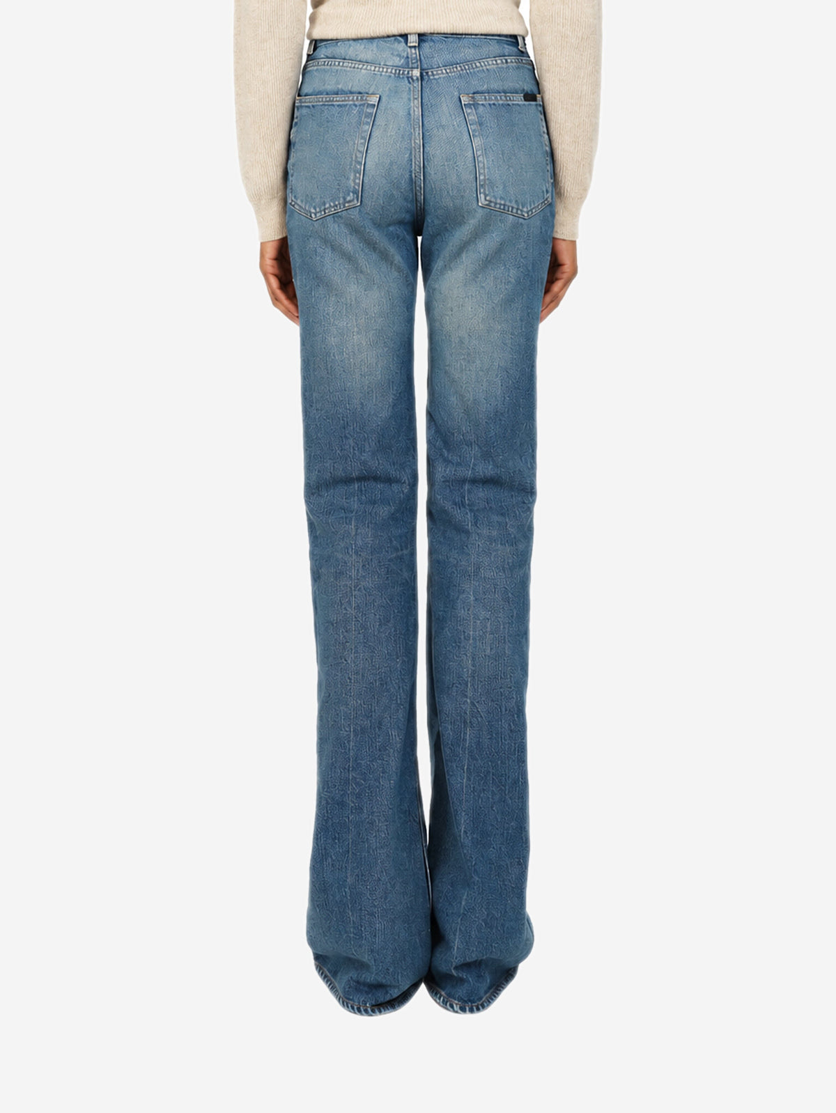 Blue 70's flared jeans - size UK 8 Trousers Saint Laurent 