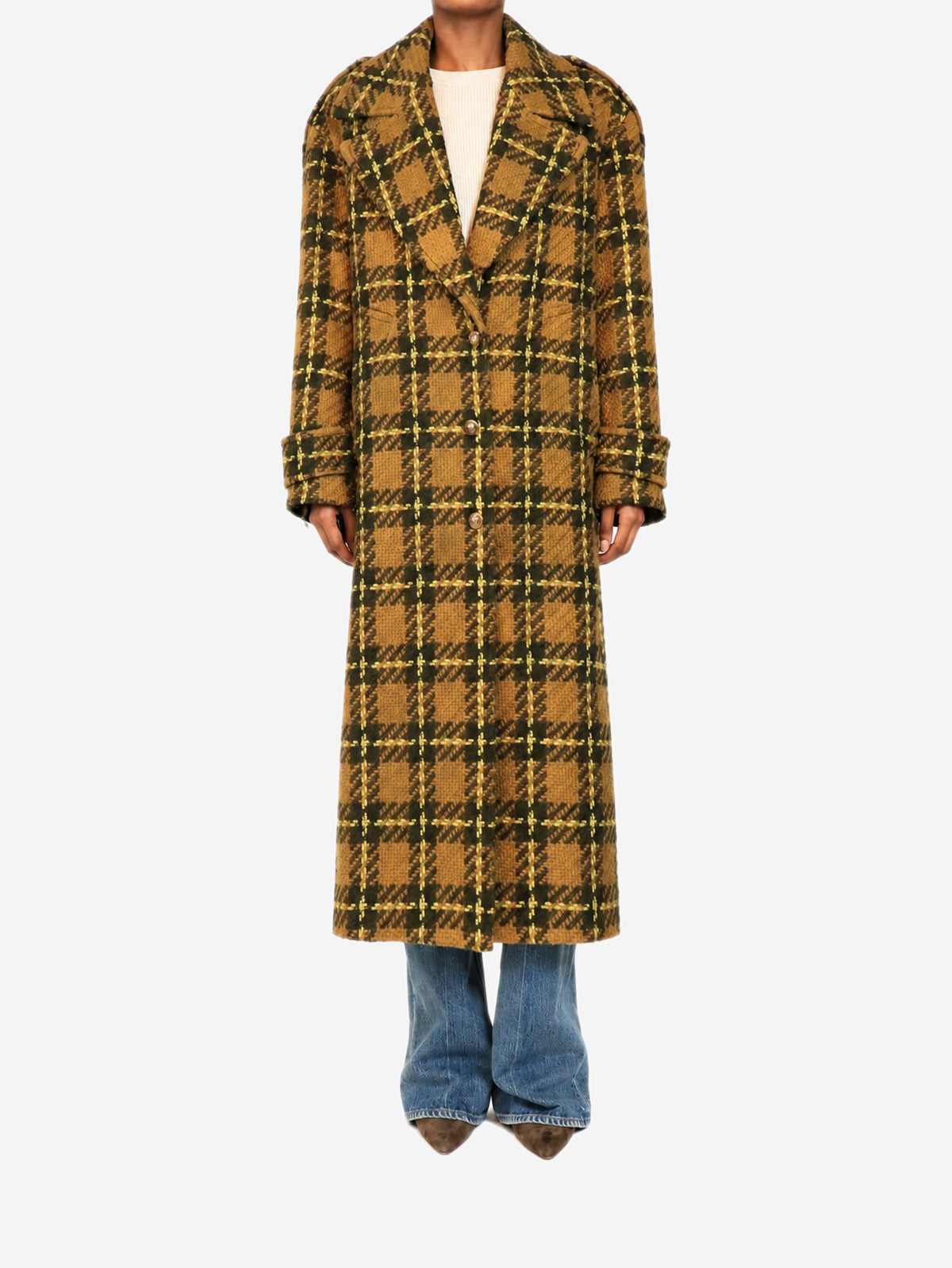 Brown check wool Luminosity coat - size UK 8 Coats & Jackets Zimmermann 