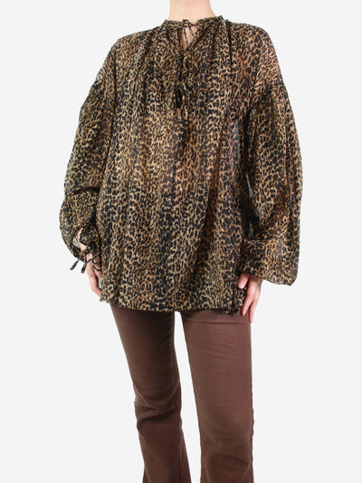 Animal Print leopard print wool blouse - size UK 6 Tops Saint Laurent 