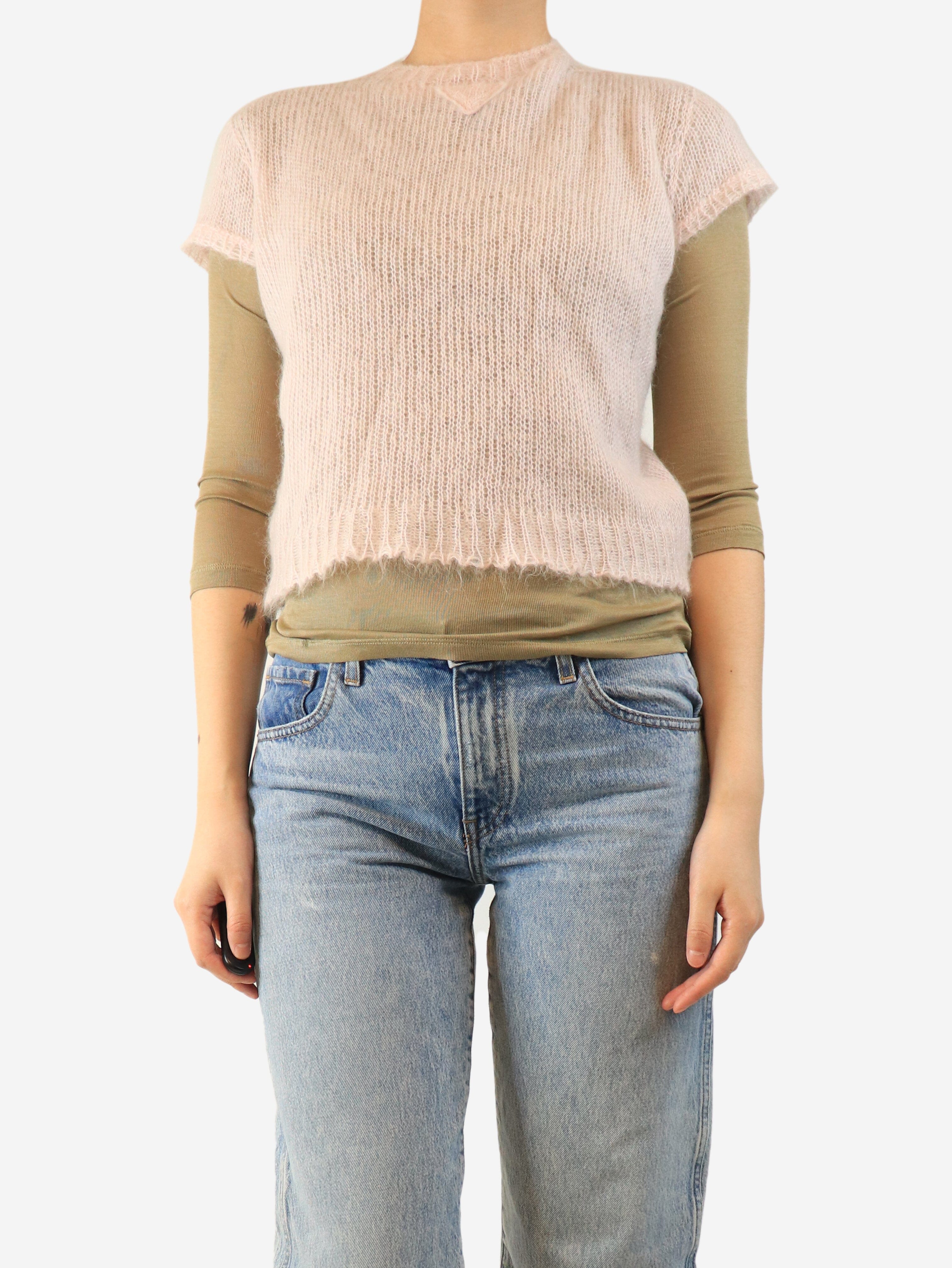 Pink and brown knit top set - size UK 10 Sets Prada 