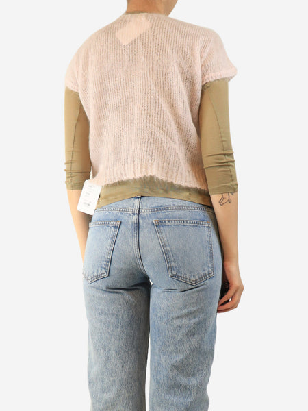 Pink and brown knit top set - size UK 10 alternate image