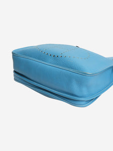 Hermes Bleu Jean Evelyne PM bag in Clemence leather