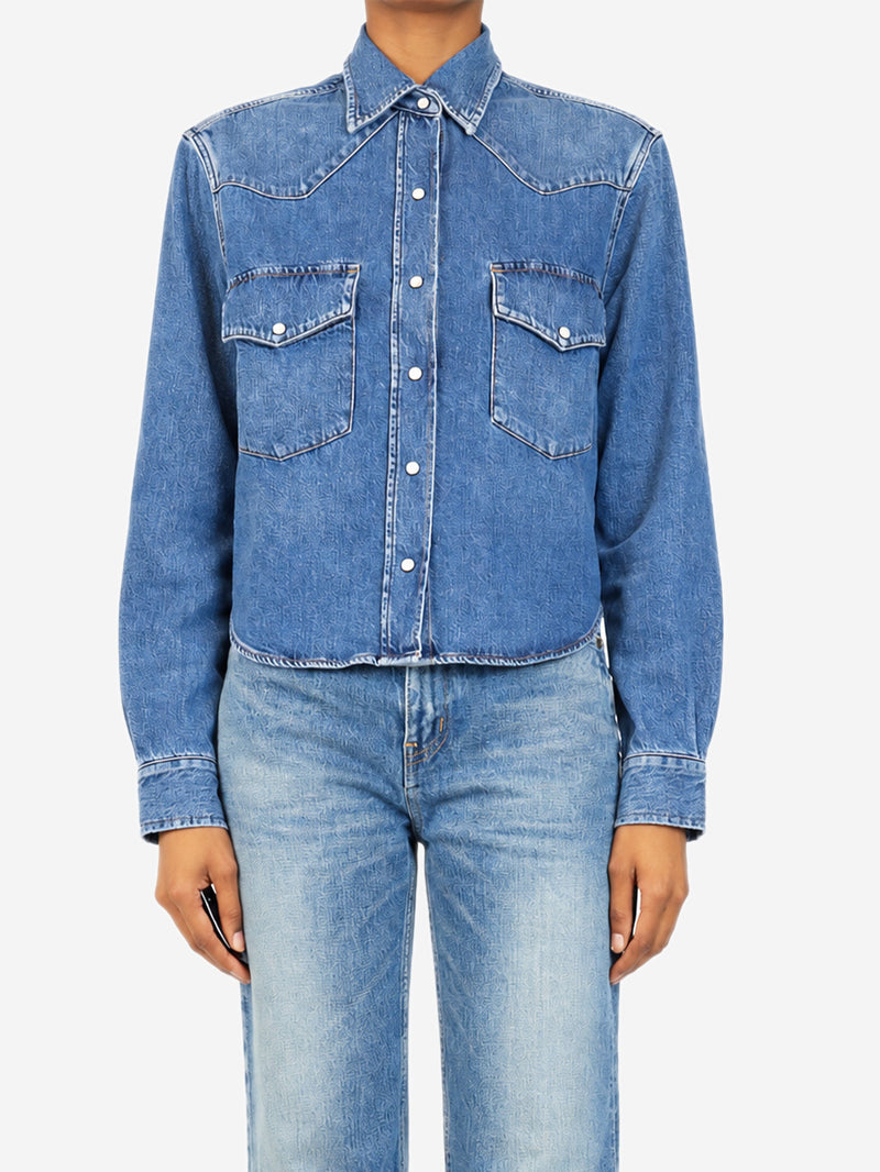 Blue denim cropped Western shirt - size XS Tops Citizens of Humanity 