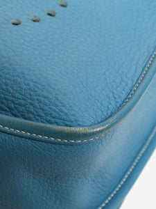 Hermes Bleu Jean Evelyne PM bag in Clemence leather