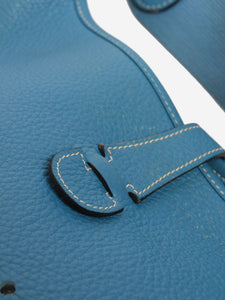 Hermes Bleu Jean Evelyne PM bag in Clemence leather