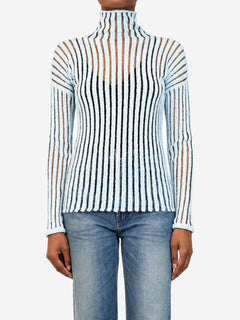 Light blue ribbed turtleneck top - size XS Tops Bottega Veneta 
