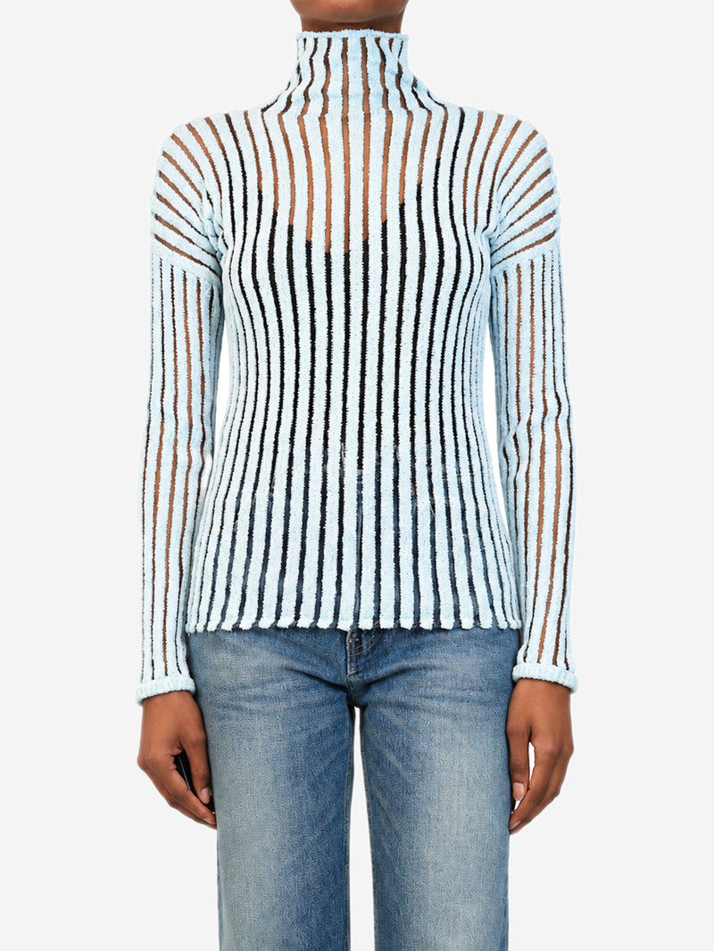 Light blue ribbed turtleneck top - size XS Tops Bottega Veneta 