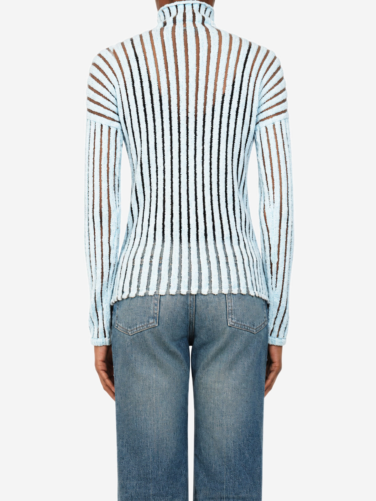 Light blue ribbed turtleneck top - size XS Tops Bottega Veneta 