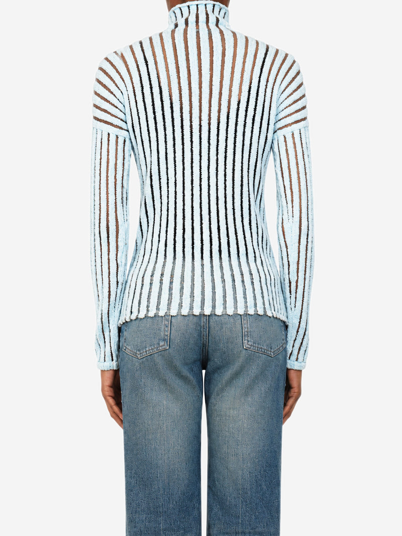 Light blue ribbed turtleneck top - size XS Tops Bottega Veneta 