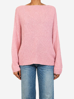 Pink cashmere and silk boatneck knit jumper - size XS Knitwear Ralph Lauren 