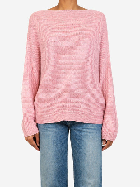 Pink cashmere and silk boatneck knit jumper - size XS product image
