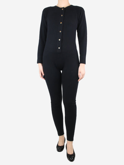 Black cashmere jumpsuit - size UK 8