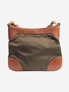Prada Prada Khaki nylon and leather shoulder bag