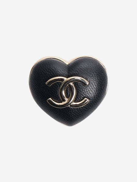 Gold CC heart brooch product image