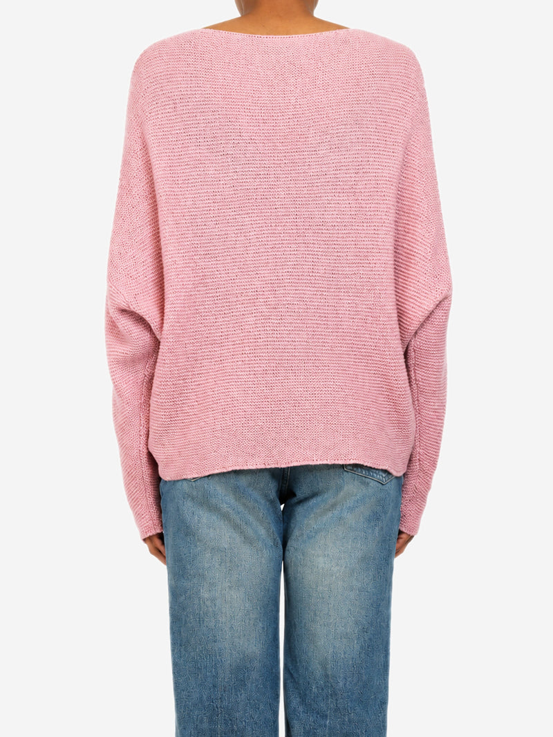 Pink cashmere and silk boatneck knit jumper - size XS Knitwear Ralph Lauren 