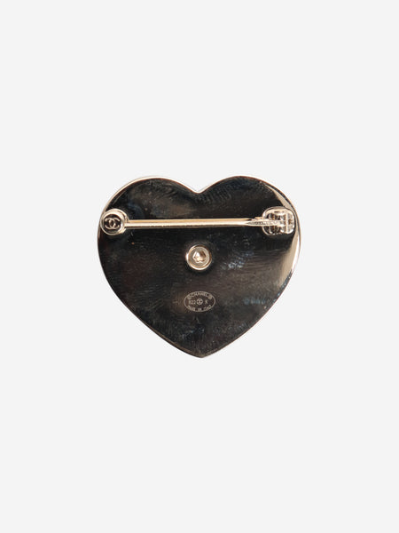 Gold CC heart brooch alternate image
