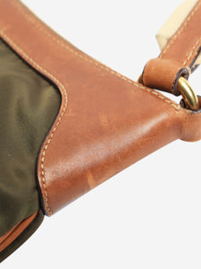 Prada Prada Khaki nylon and leather shoulder bag