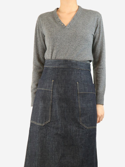Grey cashmere v-neck jumper - size S Knitwear Theory 