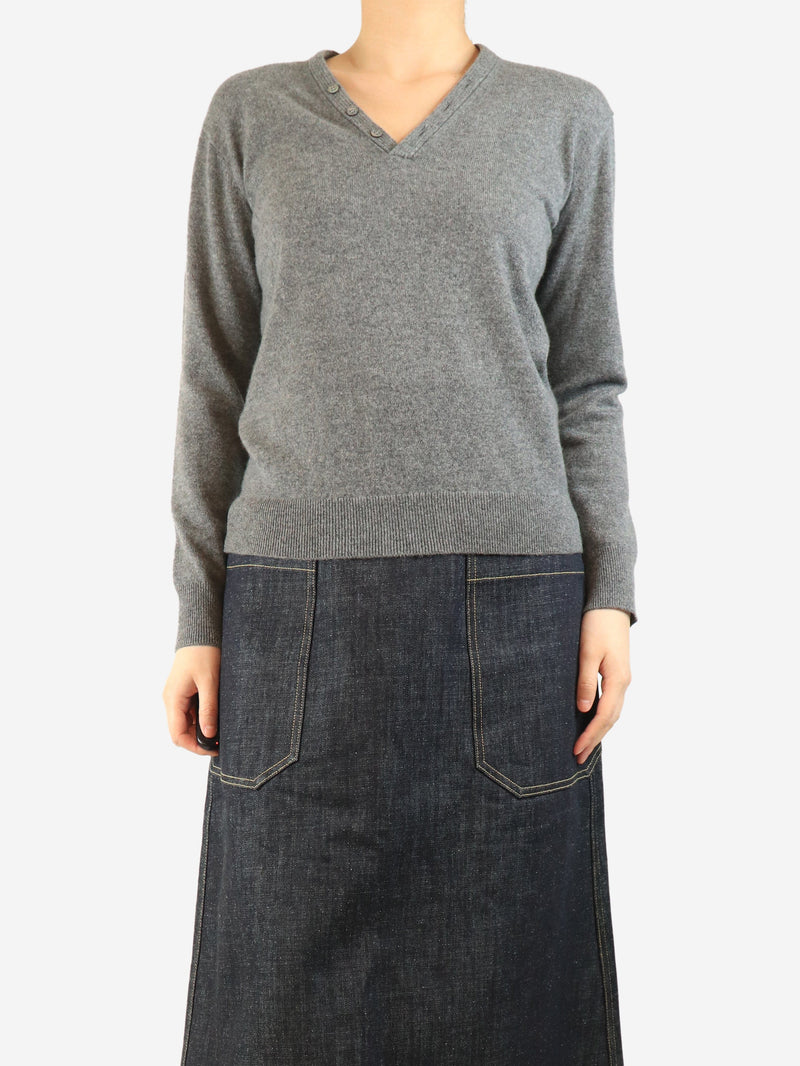 Grey cashmere v-neck jumper - size S Knitwear Theory 